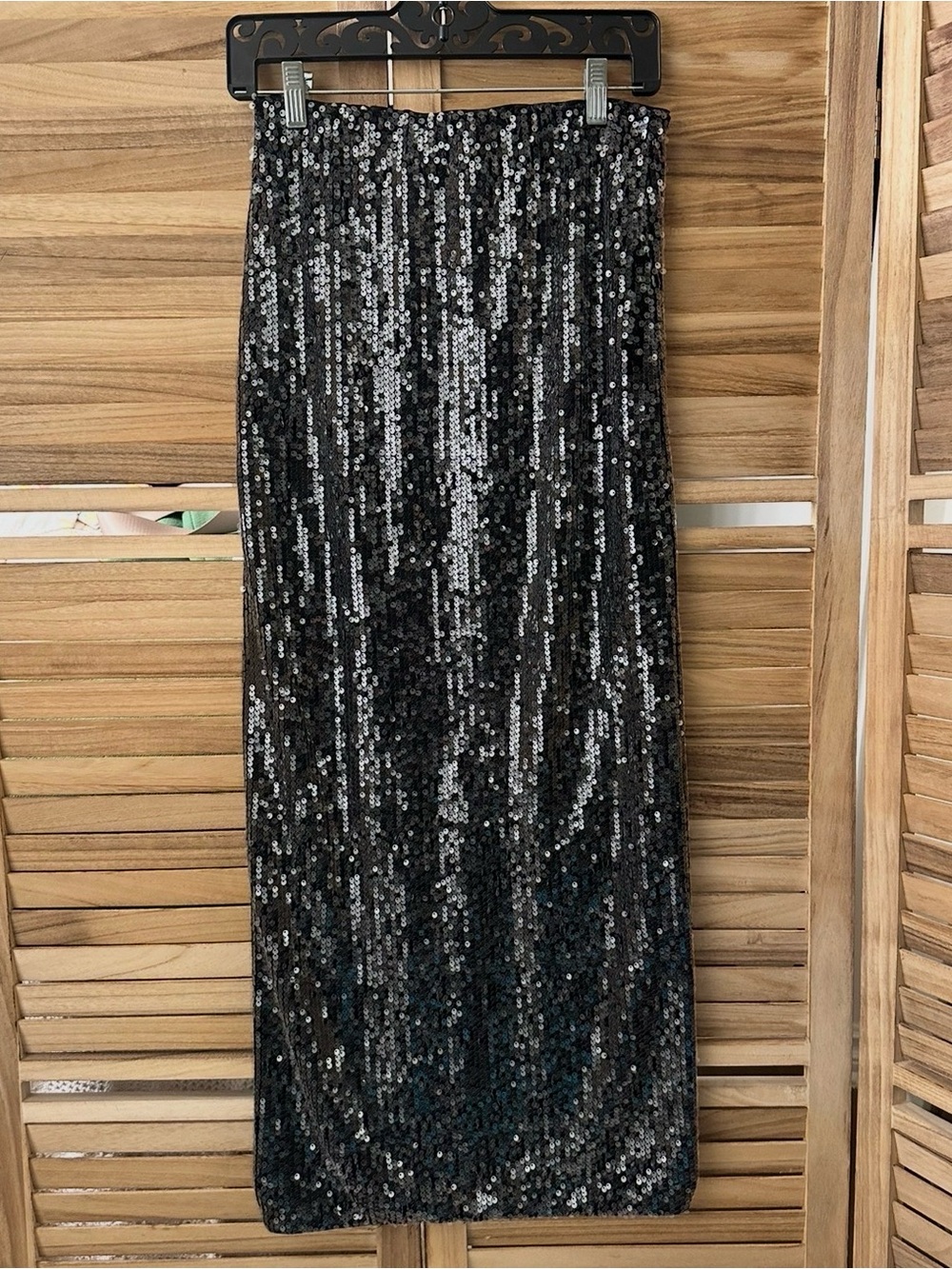 Reformation sequins Midi Skirt in black size S